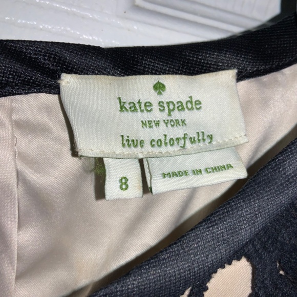 Kate Spade Black Scalloped Lace Short Sleeve Blouse Sz 8 - Picture 2 of 4